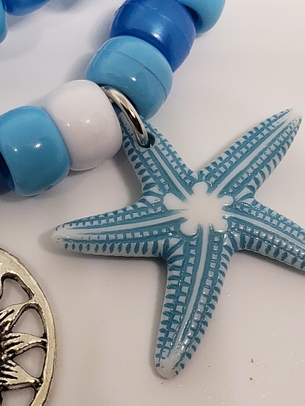 Handmade Blue Beach Let Go Stackable Kandi Bracelets - Picture 5 of 6